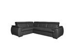 Livetastic , Schwarz , Leder , Echtleder , Rindleder , L-Form , 265x193 cm , Made in EU , Lederauswahl, seitenverkehrt erhältlich, Rücken echt , Wohnzimmer, Sofas & Couches, Wohnlandschaften, Ecksofas
