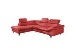Mid.you , Rot , Textil , Ottomane links, L-Form , 266x214 cm , Made in EU , Wohnzimmer, Sofas & Couches, Wohnlandschaften, Ecksofas