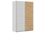 Möbelix , Hellgrau, Eiche Artisan , Holzwerkstoff , 2 Fächer , 136x210x62 cm , Blauer Engel, Goldenes M, Made in Germany ,