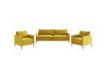 Livetastic , Currygelb , Textil , 210x80x84 cm , Made in EU , Rücken echt , Wohnzimmer, Sofas & Couches, Sofas, Weitere Sofas