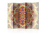 artgeist , Mehrfarbig , Holz, Textil , Kiefer , massiv , Mandala , 225x172x3 cm , Motiv auf Vorder- und Rückseite , Kleinmöbel, Paravents