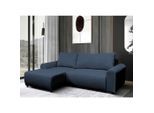 Mid.you , Dunkelblau , Textil , Ottomane links, L-Form , 250x160 cm , Made in EU , Liegefunktion ,