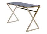 Livetastic , Schwarz, Goldfarben , Metall, Glas , rechteckig , 50x72x110 cm , Büromöbel, Schreibtische, Schreibtische