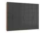Mid.you , Grau, Eichefarben , Glas, Holzwerkstoff , 6 Fächer , 300x236x58 cm , BQ - Bündnis für Qualität, Made in Germany, DIN EN ISO 9001 , umfangreiches Zubehör erhältlich, in verschiedenen Größen erhältlich, in verschiedenen Holzdekoren erhältlich ,