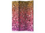 artgeist , Gelb, Pink , Holz, Textil , Kiefer , massiv , Schmetterling , 135x172x3 cm , Motiv auf Vorder- und Rückseite , Kleinmöbel, Paravents