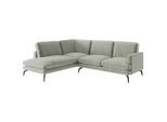 Livetastic , Hellgrau , Textil , Füllung: Daunen, Silikon , Ottomane links, L-Form , 250x202 cm , Made in EU ,
