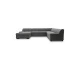 Mid.you , Dunkelgrau , Textil , Wenge , Uni , U-Form , 328x212 cm , Made in EU, FSC MIX , Rücken echt , Wohnzimmer, Sofas & Couches, Wohnlandschaften, Wohnlandschaften U-Form