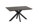 Möbelix , Schwarz , Metall, Keramik, Holzwerkstoff , rechteckig , 140x76x90 cm ,