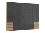 Mid.you , Grau, Eichefarben , Glas, Holzwerkstoff , 6 Fächer , 6 Schublade(n) Schubladen , 300x236x58 cm , BQ - Bündnis für Qualität, Made in Germany, DIN EN ISO 9001 , umfangreiches Zubehör erhältlich, in verschiedenen Größen erhältlich, in verschiedenen Holzdekoren erhältlich ,