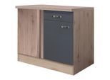 Möbelix , Eiche San Remo, Dunkelgrau , Holzwerkstoff , 1 Fächer , 1 Schublade(n) Schubladen , 110x85x60 cm , Made in Germany , individuell planbar ,