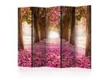 artgeist , Braun, Pink , Holz, Kunststoff, Textil , Kiefer , massiv , Bäume , 225x172x3 cm , Motiv auf Vorder- und Rückseite, Akustikschaumstoff , Kleinmöbel, Paravents