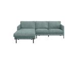 Livetastic , Türkis , Textil , Ottomane links, L-Form , 232x154 cm , Rücken echt, Armteil links ,