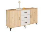 Möbelix , Kaschmir, Eiche Artisan , Holzwerkstoff , 2 Fächer , 3 Schublade(n) Schubladen , 160x90x45 cm ,