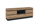 , Grau, Eichefarben , Holzwerkstoff , 2 Fächer , 1 Schublade(n) Schubladen , 180.2x68x45 cm ,