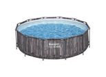 Bestway , Dunkelgrau , Metall, Kunststoff , Holzoptik , 100 cm , RoHS , Pools & Wasserspaß, Pools, Aufstellpools, Frame-Pools