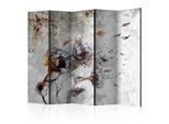artgeist , Braun, Grau , Holz, Textil , Kiefer , massiv , Blume , 225x172x3 cm , Motiv auf Vorder- und Rückseite , Kleinmöbel, Paravents