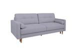 Mid.you , Hellgrau , Textil , Eiche , Füllung: Polyetherschaumkern,Polyetherschaumkern , 222x93x99 cm , Made in EU , Liegefunktion ,