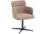 Livetastic , Braun , Holz, Metall, Textil , Pappel , Sperrholz , 58.5x85x63 cm , Sitzfläche 360° drehbar ,