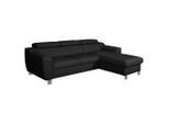 Livetastic , Schwarz , Textil, Leder , Echtleder , Rindleder , L-Form , 242x176 cm , Made in EU , Bettkasten erhältlich, Lederauswahl, Bettfunktion erhältlich, Rücken echt , Wohnzimmer, Sofas & Couches, Schlafsofas, Ecksofas mit Schlaffunktion