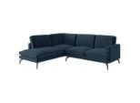 Livetastic , Dunkelblau , Textil , Füllung: Daunen, Silikon , Ottomane links, L-Form , 250x202 cm , Made in EU ,