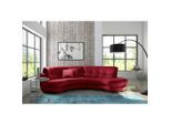Livetastic , Bordeaux , Textil , Füllung: Polyester , Ottomane rechts, L-Form, Rundform , 300x113 cm , Made in EU , Rücken echt ,