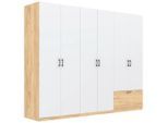Möbelix , Weiß, Eiche Artisan , Holzwerkstoff , 3 Fächer , 1 Schublade(n) Schubladen , 269x210x54 cm ,