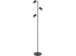 Luca Bessoni , Schwarz , Metall , 23x154x25 cm , schwenkbar, verstellbare Spotlights, Fußschalter , Beleuchtung, Innenleuchten, Stehleuchten, Stehleuchten