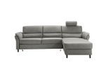 Livetastic , Grau , Textil , Buche , Ottomane rechts, L-Form , 279x176 cm , Made in EU , Schlafen auf Sitzhöhe, Rücken echt, Armteil links, Armteil rechts , Wohnzimmer, Sofas & Couches, Schlafsofas, Ecksofas mit Schlaffunktion