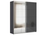 Möbelix , Anthrazit, Silberfarben, Anthrazit Hochglanz , Glas, Holzwerkstoff , 2 Fächer , 181x210x62 cm , Blauer Engel, BQ - Bündnis für Qualität, Made in Germany ,