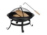 Möbelix , Schwarz , Metall , rund , 48 cm , hitzebeständig , Freizeit im Garten, Gartenaccessoires, Feuerschalen