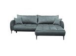 Mid.you , Blau , Textil , Ottomane rechts, L-Form , 260x189 cm , Made in EU , Liegefunktion , Wohnzimmer, Sofas & Couches, Wohnlandschaften, Ecksofas