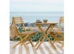 Gardenson , Braun , Holz , Teakholz , massiv , 60x50x75 cm , Tisch klappbar, Stuhl klappbar , Gartenmöbel, Balkonmöbel, Balkonmöbel-Sets