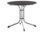 Sieger , Anthrazit , Metall , rund , 73 cm , gastro- und objekttauglich, klappbar, wetterbeständig , Gartenmöbel, Gartentische, Gartentische