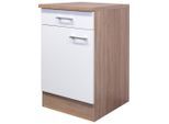 Möbelix , Weiß, Sonoma Eiche , Holzwerkstoff , 1 Fächer , 1 Schublade(n) Schubladen , einzeln stellbar , 50x85x57 cm , Made in Germany , individuell planbar , Küche, Küchenblöcke, Küchenschränke, Küchenunterschränke