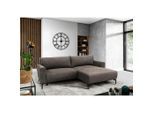 Mid.you , Hellbraun , Textil , Ottomane rechts, L-Form , 240x163 cm , Made in EU , Liegefunktion ,
