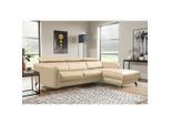 Livetastic , Beige , Textil, Leder , Echtleder , Rindleder , L-Form , 261x183 cm , Made in EU , Lederauswahl, seitenverkehrt erhältlich, Rücken echt , Wohnzimmer, Sofas & Couches, Wohnlandschaften, Ecksofas