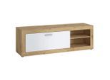 Mid.you , Weiß, Eiche Artisan , Holzwerkstoff , 1 Fächer , 150x49.5x42 cm , Wohnzimmer, TV-Möbel, TV- & Lowboards
