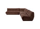 Livetastic , Braun , Textil , Ottomane links, L-Form, einzeln stellbar , 315x285 cm , Made in EU , Rücken echt, individuell planbar ,
