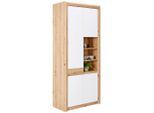 James Wood , Weiß, Eichefarben , Holzwerkstoff , 11 Fächer , 84x192x41 cm , Garderobe, Schuhaufbewahrung, Schuhschränke