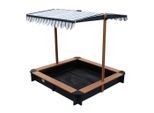 Ambia Garden , Anthrazit, Braun , Holz , Hemlocktanne , 118x118x118 cm , Grüner Punkt, EN 71, Europäischer Sicherheitsstandard, FSC 100% , Sitzfläche, verstellbares Dach, mit Holzschutz vorbehandelt , Spielwaren, Outdoorspielzeug, Gartenspielzeug