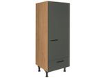 Nobilia , Grün, Eichefarben , Holzwerkstoff , 1 Schublade(n) Schubladen , einzeln stellbar, nur wie online abgebildet bestellbar , 60x168x58 cm , Blauer Engel, Pefc, Goldenes M, Made in Germany, DGM-Klimapakt ,