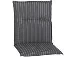 Gardenson , Grau, Weiß , Textil , Streifen , Füllung: Schaumstoff, Fleece , 50x6x100 cm , bügelfrei, formstabil, für den Außenbereich geeignet, wetterfest, mittels Bändern zu befestigen, mittels Gurtband zu befestigen ,