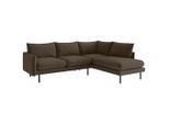 Livetastic , Braun , Textil , Füllung: Daunen, Silikon , Ottomane rechts, L-Form , 267x204 cm , Made in EU , Rücken echt ,