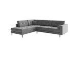 Livetastic , Blaugrau , Textil , Füllung: Daunen, Silikon,Silikon , Ottomane links, L-Form , 259x205 cm , Made in EU , planbar, Rücken echt, individuell planbar , Wohnzimmer, Sofas & Couches, Wohnlandschaften, Ecksofas