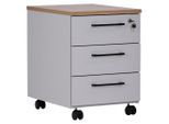 Möbelix , Grau, Eichefarben , Holzwerkstoff , 3 Schublade(n) Schubladen , 43x58.4x55.3 cm , Büromöbel, Rollcontainer