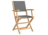 Beldano , Dunkelgrau, Teakfarben , Holz, Kunststoff , Akazie , Hartholz , 49x91x57 cm , klappbar , Gartenmöbel, Gartensessel, Gartenstühle