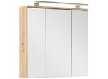 Möbelix , Eiche Artisan , Holzwerkstoff , 6 Fächer , 70x70x19 cm , Soft-Close-System , Badezimmer, Badezimmermöbel, Badezimmerschränke, Spiegelschränke