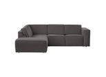 Trendmanufaktur , Dunkelgrau , Textil , Ottomane links, L-Form , 275x220 cm , Made in EU , Typenauswahl, seitenverkehrt erhältlich, Hocker erhältlich, Rücken echt ,