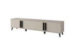 P & B , Beige , Holzwerkstoff , 180x40x33 cm , FSC , stehend , Wohnzimmer, TV-Möbel, TV- & Lowboards