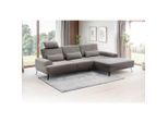 Livetastic , Graubraun , Textil , Füllung: Silikon, Schaumstoffflocken , Ottomane rechts, L-Form , 305x178 cm , Rücken echt , Wohnzimmer, Sofas & Couches, Wohnlandschaften, Ecksofas